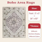 SERISSA Area Rug 3x5 Boho Rugs for Bedroom, Washable Kitchen Rugs Non-Slip - Image 2