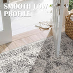 3x6 Washable Runner Rug: Vintage Medallion Kitchen Soft Rugs Gray