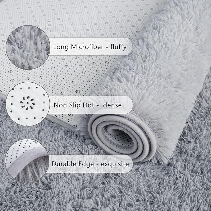 Chicrug Soft Area Rugs for Bedroom Living Room Plush Fluffy Rug 3x5 Feet - Image 6