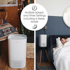 Crane Air Purifier with True HEPA Filter, UV Light, 250 Sq Feet Coverage, Timer Function, Sleep Mode, Washable Particle Filter, EE-5067