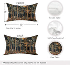 Rustic William Morris Inspired Forest Moon Pillow Covers 12x20 Set of 4 - Image 2