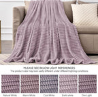 BEDELITE Fleece Blanket Twin Size – 3D Ribbed Jacquard Soft and Warm Decorative - Image 5