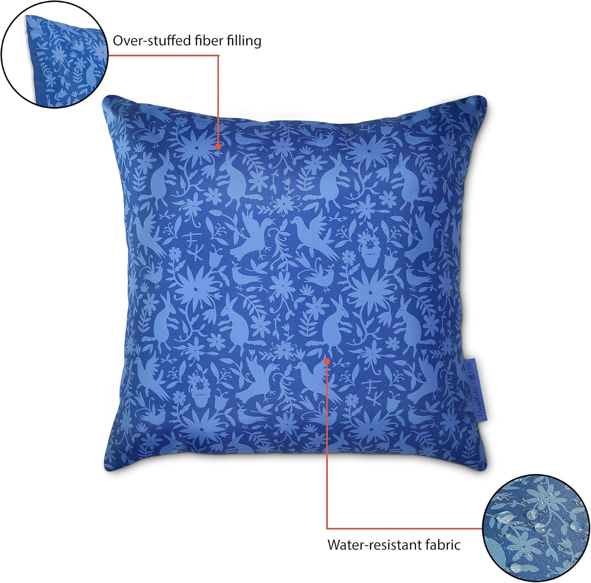Frida Kahlo® + Classic Accessories® Accent Pillows, 2-Pack, 18 Inch, Animalitos Azules