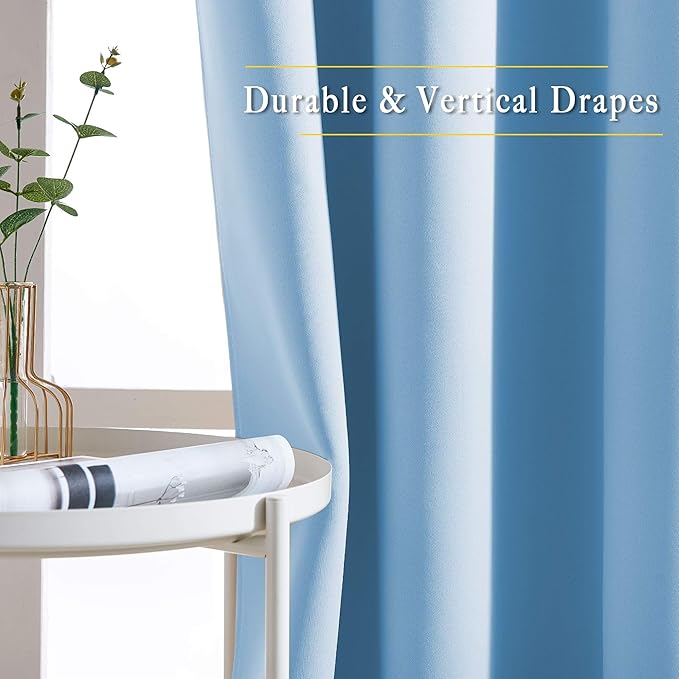 NICETOWN Room Darkening Blue Curtains - Image 5