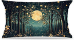 Rustic William Morris Inspired Night Moon Forest Decor Pillow Covers 18x18 by Unknown