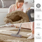 OLANLY 3x5 Machine Washable Small Bedside Rug, Soft Fluffy Shaggy Rugs - Image 2