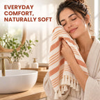 Folkulture Turkish Fall Hand Towels for Bathroom, Orange Set of 2(16"x30")