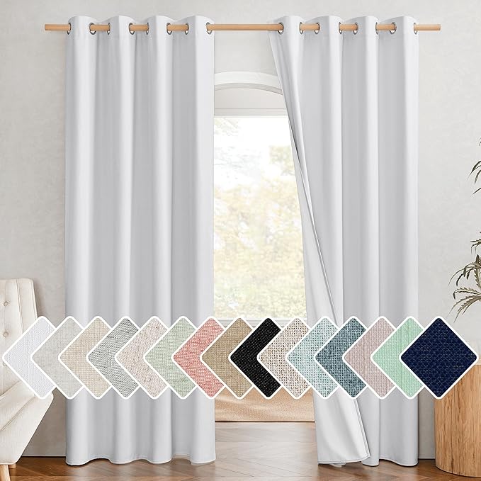 NICETOWN 100% Absolutely Blackout Linen Curtains by NICETOWN