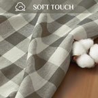 Softalker Gingham Rectangle Tablecloth with Tassel, Coffee, 55" x 84"