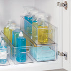 iDesign Plastic Stackable Pantry Bin with Handles, Set of 4, Clear