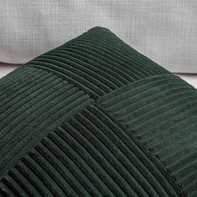 Fancy Homi Set of 2 Dark Green Boho Long Lumbar Body Decorative Throw Pillow - Image 4