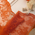 YJ YANJUN Vintage Lace Curtains 45 Inch Length- Burtnt Orange Fall Kitchen - Image 5