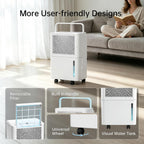 2500 Sq. Ft MAX 30 Pints Dehumidifier Equipped With Drainage Hose, Automatic Defrosting, 24-Hour Timer, Ideal for Basement, Home, Bathroom, Bedroom