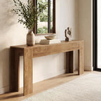 LITTLE TREE 78.74 Inches Extra Long Console Table, Farmhouse Sofa Table Behind Couch, Large Foyer Hallway Entryway Table for Entrance, Living Room, Oak
