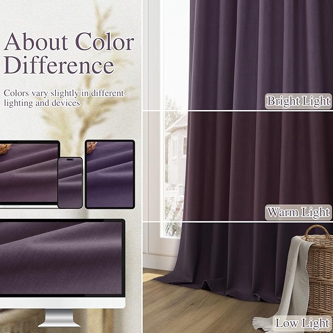 Guken 100% Blackout Curtains 102 Inch Length 2 Panels Set - Image 7