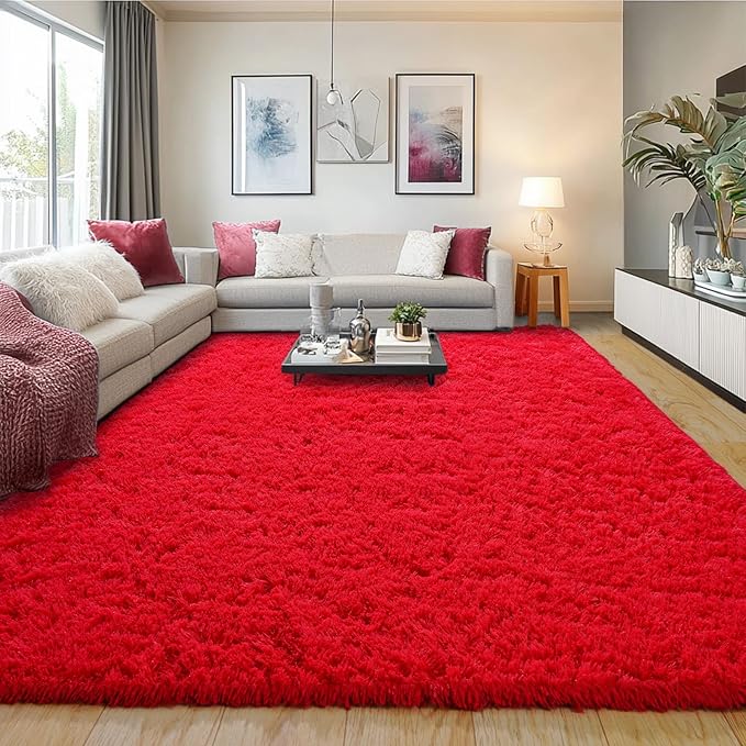 Pionblank 8x10 Rug for Living Room, Fuzzy Plush Large Area Rug, Fluffy Modern by PIONBLANK