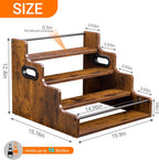 YQBRAO 2-Pack 4-Tier Liquor Bottle Display Shelf, 16-Inch, Rustic Brown