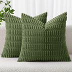 MIULEE Pack of 2 Spring Corduroy Decorative Throw Pillow Covers 18x18 Inch Soft by MIULEE