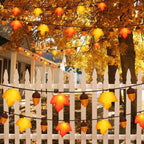 8.5Ft Fall Decor Maple Leaves Acorn Lights String, Fall String Lights Plug in with 10 LED Yellow/Orange Maple Leaf Acorn Light for Home Porch Fireplace Autumn Harvest Party Thanksgiving Decor, 0.48W