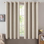 MIULEE Linen Curtains for Bedroom 100% Blackout Thermal Insulated Stone Grommet by MIULEE