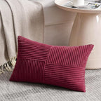 Fancy Homi 2 Packs Burgundy Lumbar Decorative Throw Pillow Covers 16x26 Inch - Image 2