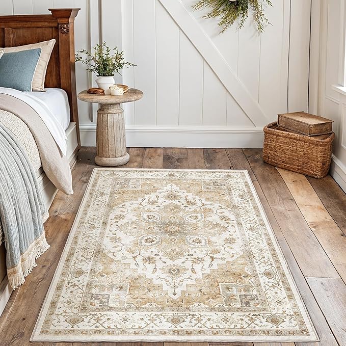 AMADA HOMEFURNISHING 4x6 Washable Area Rug, Low-Profile Entryway Rug - Image 7
