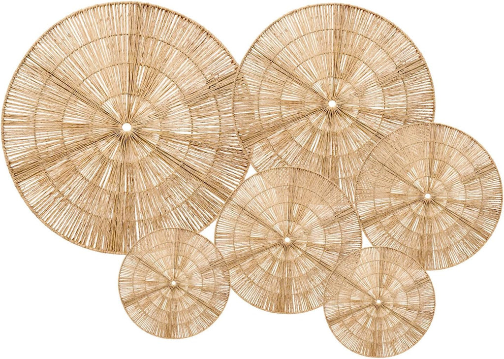 Laquedecraft Basket Wall Decor Set of 12, Natural Handwoven Wicker