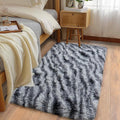 Soft Runner Rugs for Bedroom Hallways, 2x4 Black and White Fluffy Shag Throw by Ailyei