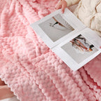 Puncuntex Light Pink Throw Blanket 60"×80" inches Fuzzy 3D Jacquard Decorative - Image 6