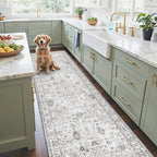 Grey Rug for Hallways Kitchen Rug 2x8, Non Slip Washable Rugs - Image 5