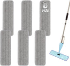 18 inch Reusable Mop Pads Microfiber Spray Mop Replacement Heads for Wet/Dry Mops Compatible with Bona Floor Care System (6 Pack) (Blue)