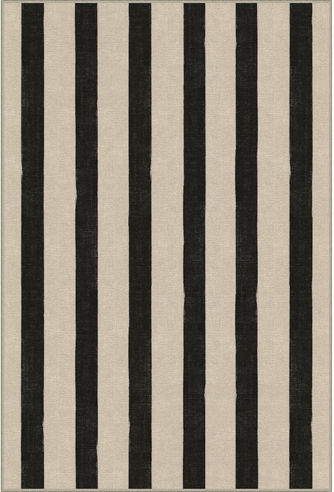 Black and White Striped Outdoor Rug - Image 8