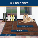 Smiry Front Door Mat Outside Entrance, Heavy Duty Sturdy Natural Rubber Doormat - Image 2