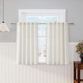 Nanspring Natural Linen Curtains 45 Inch Length Back Tab Pocket Design Semi by Nanspring