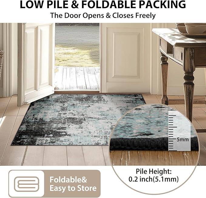 Washable Area Rugs 6'x8' Non-Slip Modern Abstract Soft - Image 6