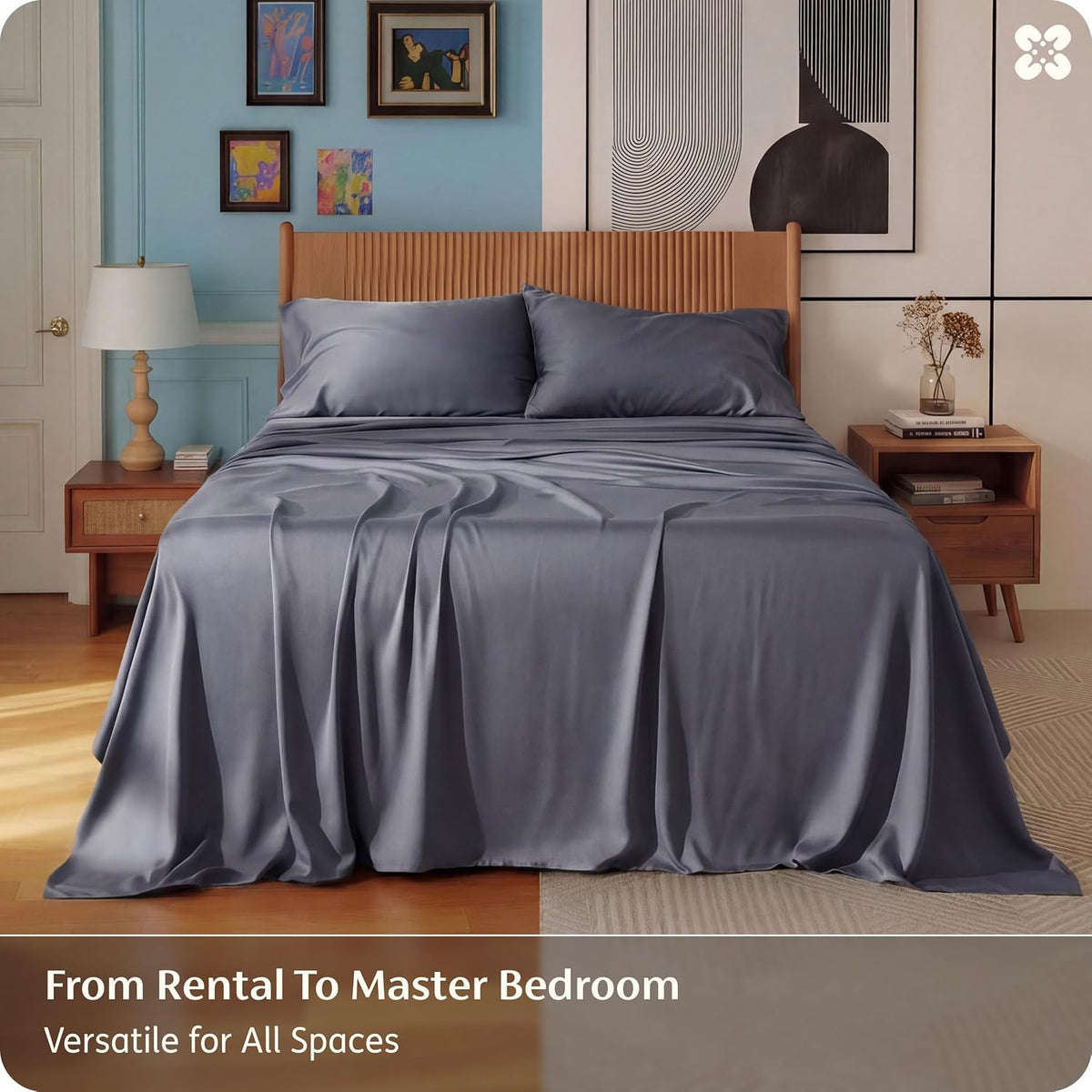 Bedsure PureWoven 100% Rayon Derived from Bamboo, Queen Sheets, 4 Pieces