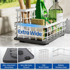 Extra Large Sink Caddy with Drying Stone, Sponge & Brush Holder for Kitchen