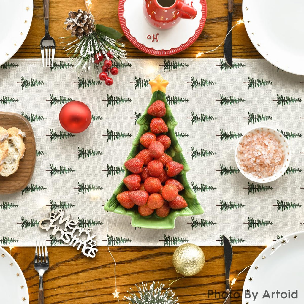 Artoid Mode Xmas Tree Christmas Table Runner Home Party Decor 13x120 Inch
