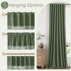 Guken Olive Green 100% Blackout Curtains 72 Inch Length 2 Panels Set - Image 6