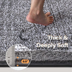 48x32 Large Bathroom Rugs Non Slip Washable, Soft Absorbent Bath Mat Grey
