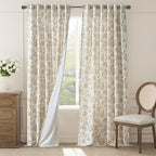 jinchan Lined Linen Floral Curtains by JINCHAN