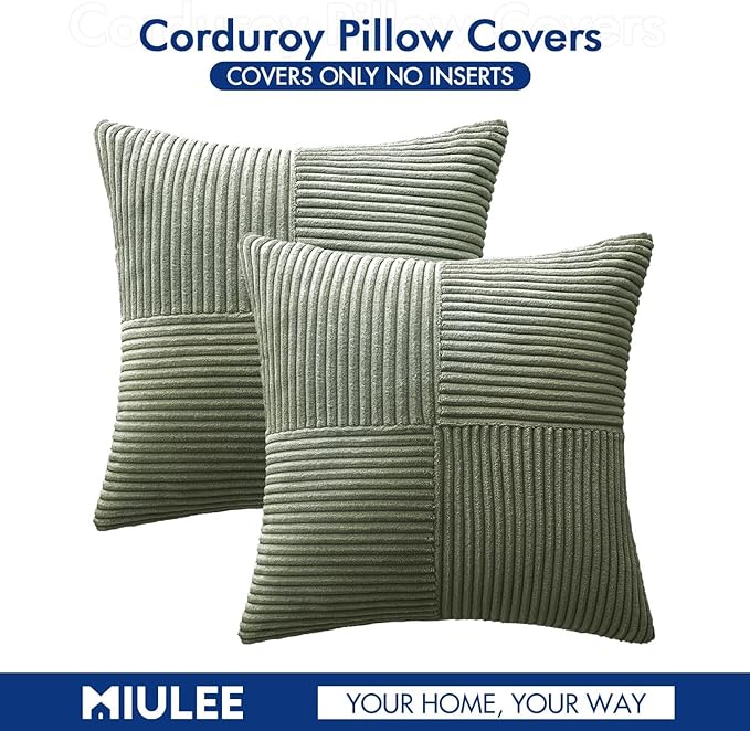 MIULEE Light Olive Green Decorative Throw Pillow Covers 18x18 Inch - Image 6