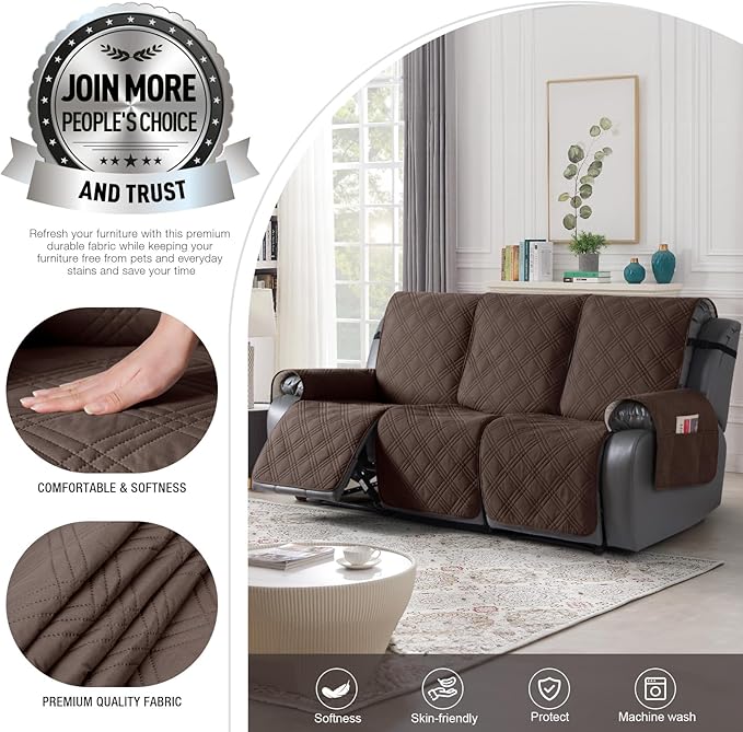 TAOCOCO 100% Waterproof Recliner Sofa Cover, Non Slip Split Couch Covers - Image 3