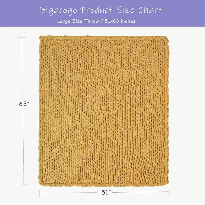 Bigacogo Chunky Knit Throw Blanket - Image 2