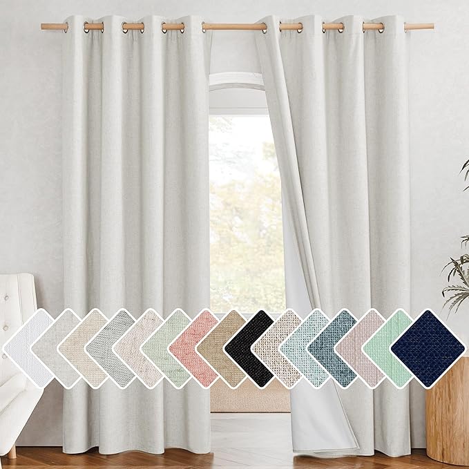 NICETOWN 100% Absolutely Blackout Linen Curtains by NICETOWN