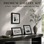 VCK 8x10 Picture Frame 3 Pack, Black Solid Wood, Real Glass, for Photo