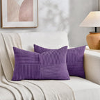 Fancy Homi 2 Packs Purple Lumbar Decorative Throw Pillow Covers 14x22 Inch - Image 5