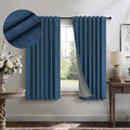 Navy Blue Short Blackout Curtains 54 Inch Length 2 Panels by Pitalk