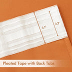 MIULEE Orange Back Tab Blackout Curtains 108 Inch Long 2 Panels Set - Image 4