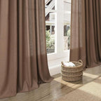 Nanspring Caramel Brown Linen Curtains - Image 5